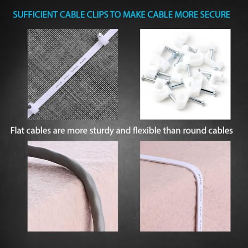 BlueRigger Cat6/Cat7 Flat Ethernet Cable with 10Gbps High Speed, 100% Pure Copper Wire for Networks, PC, Switch, Router and Modem compatible for Gaming PS5/4/3 Xbox PC Laptop - (10 Feet (3 Meters) - Image 2