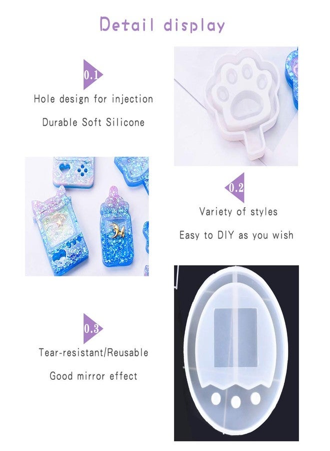 iSuperb 9 Pack Resin Silicone Molds Quicksand Casting Molds Epoxy Resin Shaker Mold for Pendant Jewelry Decoration Craft Making DIY - Image 5