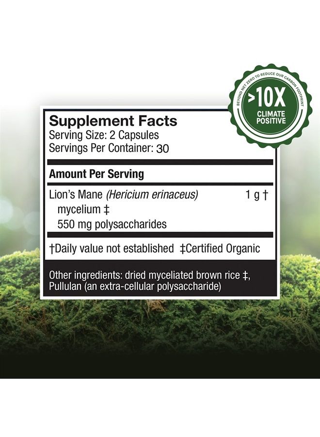 Host Defense , Lion's Mane Capsules, Promotes Mental Clarity, Focus and Memory, Mushroom Supplement, 60 Count - Image 3
