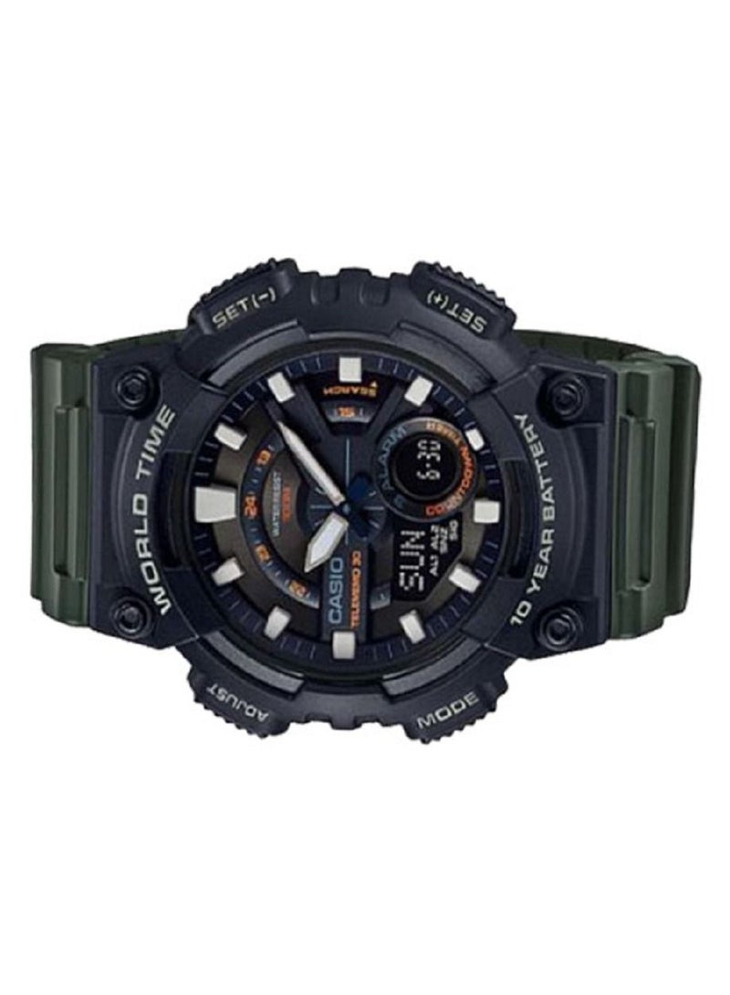 Casio Men Watch Digital Analog Black Dial Resin Band AEQ-110W-3AVD - Image 4