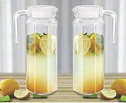 TREANDCARD TREANDCARD 11 L Water Pack of 2 Prime World 11 L Water Evergreen Frigo Glass jug Pitcher with Lid Jug Glass Pack of 2  - Image 1