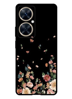 Theodor Protective Case Anti Scratch Shock Proof Bumper Cover For Huawei Nova 11i Flowers in Black Background  - Image 1