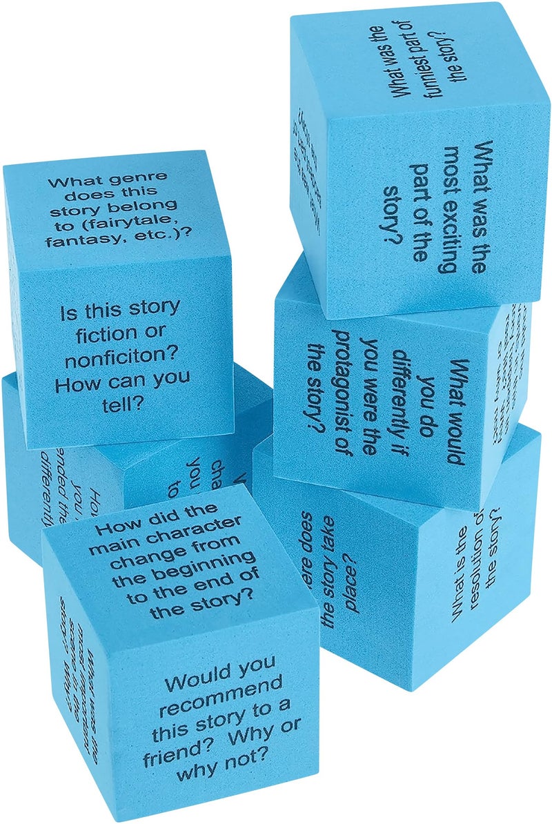 Teacher Created Resources 20634 Foam: Reading Comprehension Cubes Blue 2" x 2" - Image 2