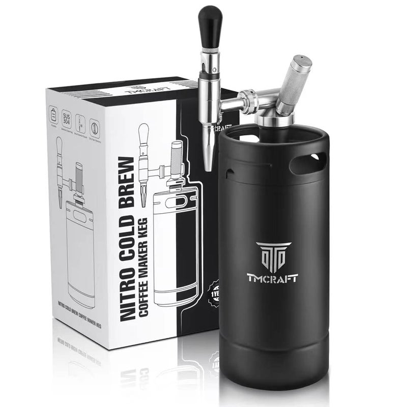 TMCRAFT 128oz Nitro Cold Brew Coffee Maker Home Brew Coffee Keg with Stainless Steel Stout Creamer Faucet  Pressure Relieving Valve