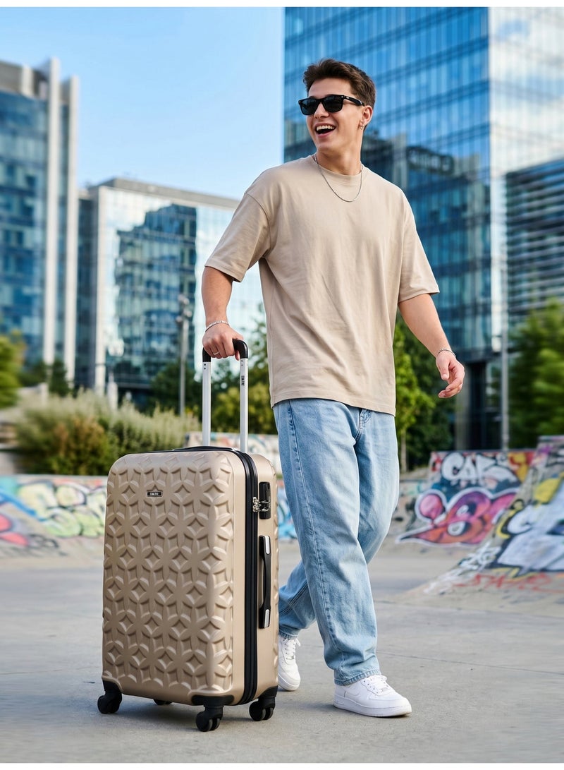KTMC ABS Luggage 28 inches Checked Suitcases, KTMC-9191 Champagne - Image 5