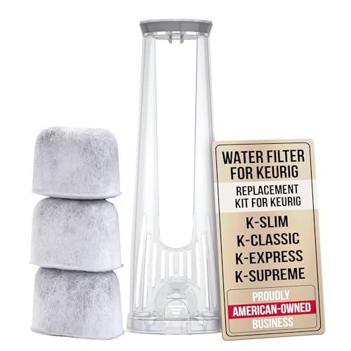 PUREHQ Keurig Starter Kit Replacement Water Filter Holder for Keurig 2.0, K-Slim, K Express, K-Supreme, K-Classic, K-Duo Plus Coffee Maker – Includes Tall Handle for Side Reservoir and 3-Pack Water Filters - Image 1