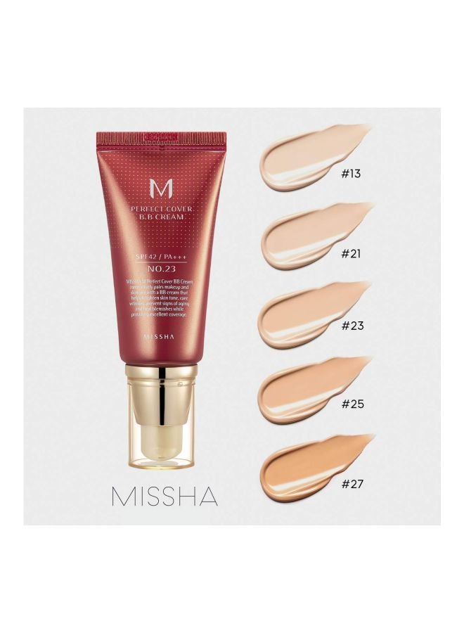 Missha M Perfect Cover BB Cream With SPF 42 PA+++ No.23 Natural Beige - Image 3