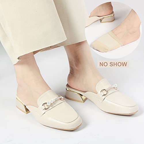 Toes Home Toe Toppers No Show Liner Half Socks for Women Seamless Grip Non Slip Hidden Toe Covers for Mules Invisible Footies 8 Pairs - Image 3