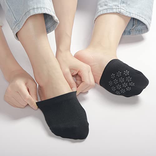 Toes Home Toe Toppers No Show Liner Half Socks for Women Seamless Grip Non Slip Hidden Toe Covers for Mules Invisible Footies 8 Pairs - Image 4