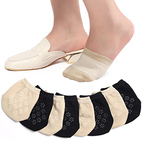 Toes Home Toe Toppers No Show Liner Half Socks for Women Seamless Grip Non Slip Hidden Toe Covers for Mules Invisible Footies 8 Pairs - Image 1