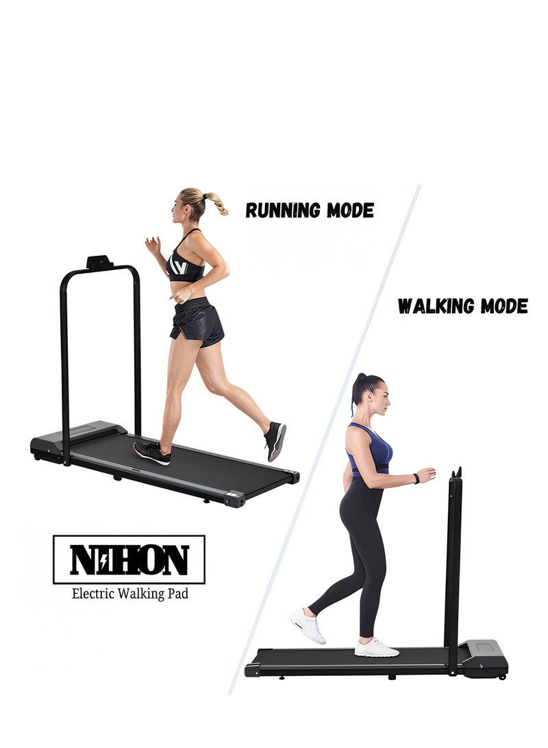 نيهون جهاز المشي الكهربائي القابل للطي من نيهون بقوة 2.0 حصان | جهاز مشي كهربائي قابل للطي مع شاشة LED وجهاز تحكم عن بعد | جهاز مشي أنيق وهادئ للاستخدام المنزلي والمكتبي (سعة 100 كجم) - Image 2