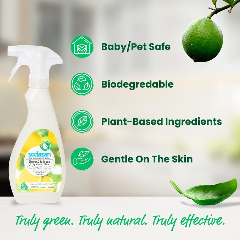 sodasan 100% Natural Shower & Bathroom Cleaner 500ml - Image 3