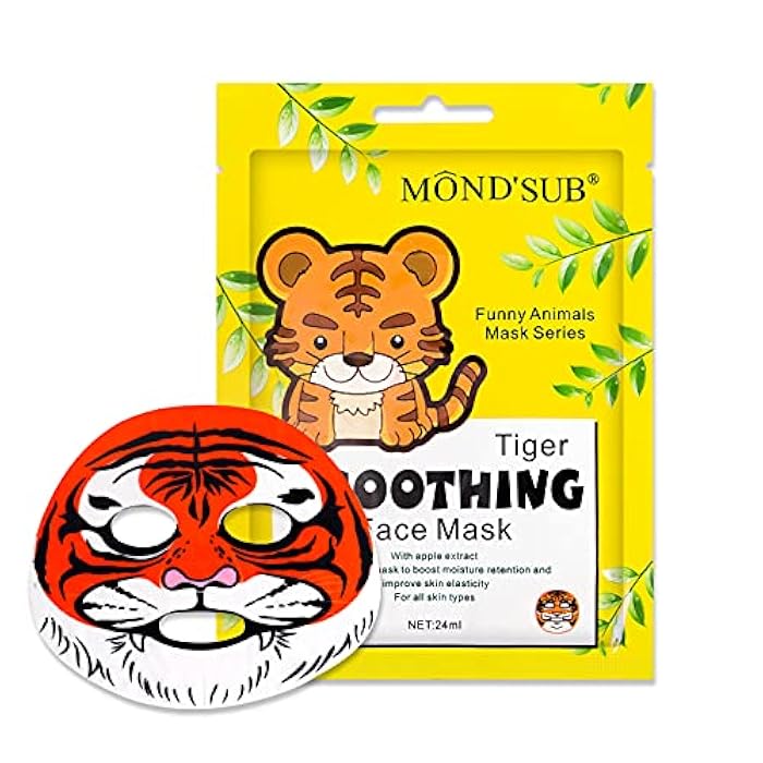 Mond'sub Animal Spa Mask, Character Masks Sheet- Penguin, Panda, Tiger, Cat -Nourishing Moisturizing Effects For All Skin Types- Birthday Party Gift for her, Girls Night, Spa Night, Beauty Gift (8pack) - Image 4