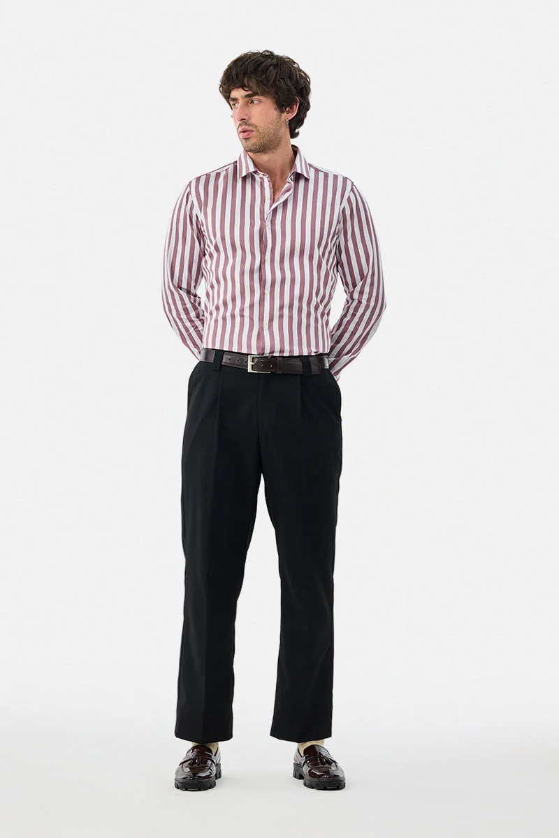 SNITCH Slim Fit Stripes Luxe Shirt