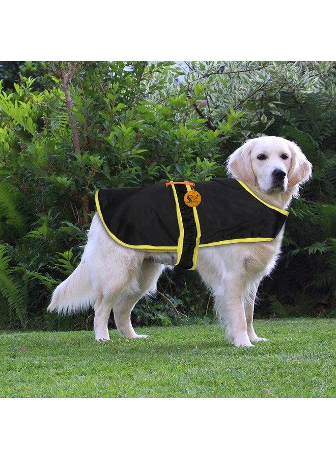 سايج سكوير معطف شتوي فاخر للكلاب دافئ للغاية مطبوع عليه معطف سميك من الصوف للكلاب مع هودي للطقس البارد (صغير إلى متوسط) (14 بوصة) (أسود) - Image 2