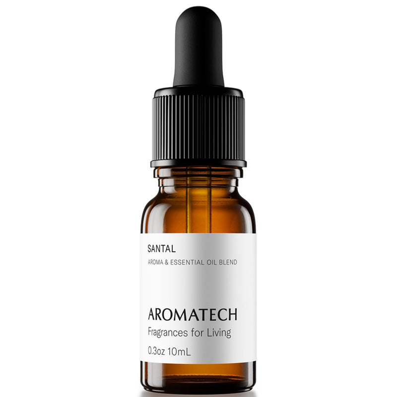 AromaTech Santal Aroma Essential Oil Blend: Luxury Hotel Inspired Aromatherapy with Amber, Vanilla, Cedar & Sandalwood for Ultrasonic Diffusers & Nebulizers - 0.3 fl oz, 10 mL - Image 1
