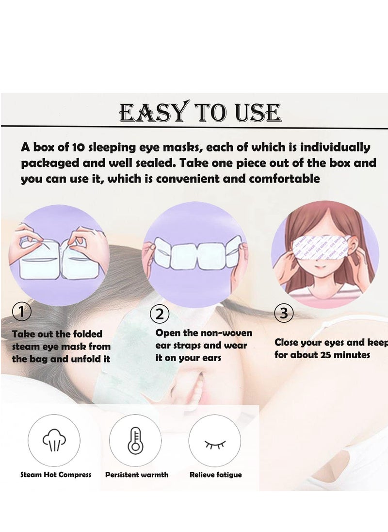 SYOSI - Steam Eye Mask, 10 Packs Hot Steam Eye SPA Mask - Image 1