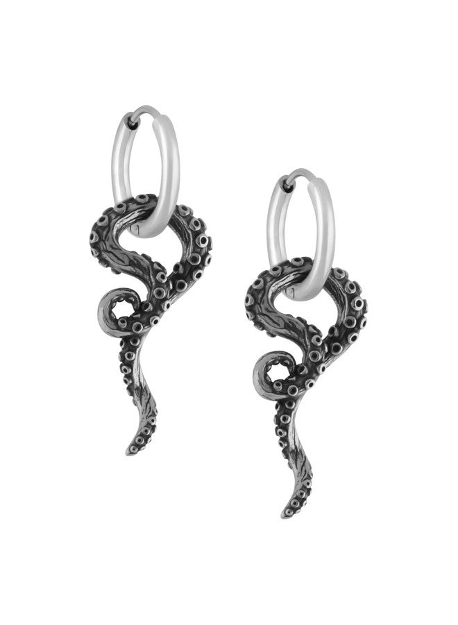 Sacina Goth Octopus Hoop Earrings, Gothic Emo Punk Grunge Earrings, Goth Jewelry, Halloween Christmas Jewelry Gift for Women - Image 1