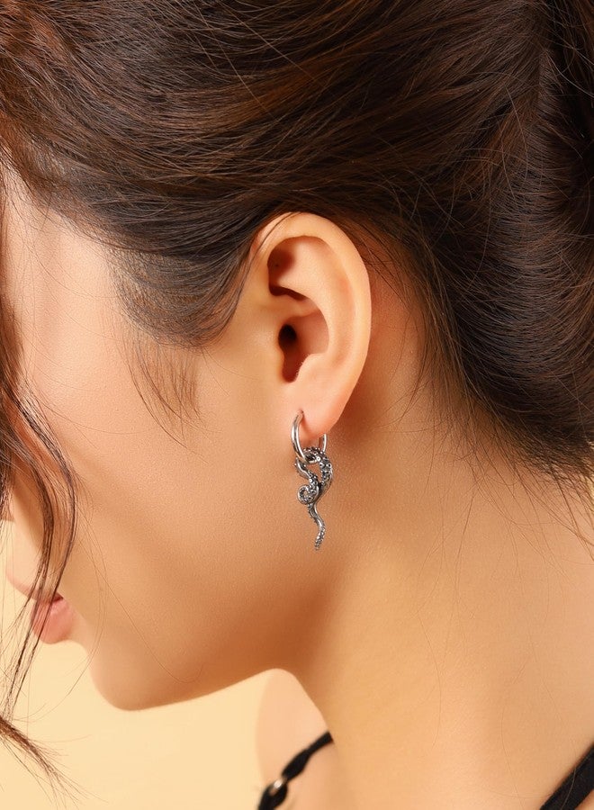 Sacina Goth Octopus Hoop Earrings, Gothic Emo Punk Grunge Earrings, Goth Jewelry, Halloween Christmas Jewelry Gift for Women - Image 4