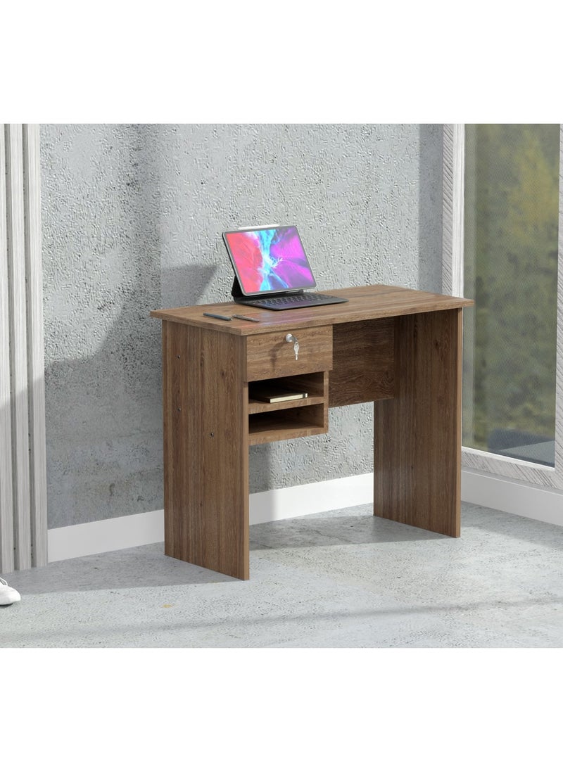 Mahmayi Solama MP1 9045 Office Desk with Paper Rack- Brown