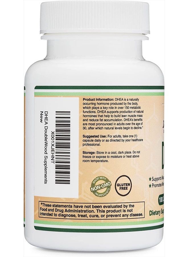 Double Wood Supplements مكمل DHEA 100 ملغ للنساء والرجال (180 كبسولة - مختبر من طرف ثالث)، مصنوع في الولايات المتحدة الأمريكية (أقصى قوة، إمداد لمدة 6 أشهر) توازن الهرمونات والشيخوخة الصحية للنساء والرجال من دابل وود - Image 3