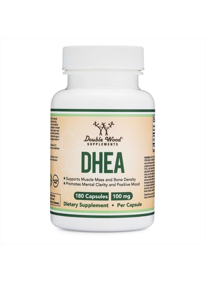 Double Wood Supplements مكمل DHEA 100 ملغ للنساء والرجال (180 كبسولة - مختبر من طرف ثالث)، مصنوع في الولايات المتحدة الأمريكية (أقصى قوة، إمداد لمدة 6 أشهر) توازن الهرمونات والشيخوخة الصحية للنساء والرجال من دابل وود - Image 4