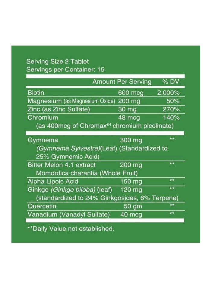 Nutritionl Blood Sugar Balance Tablets 30's - Image 2