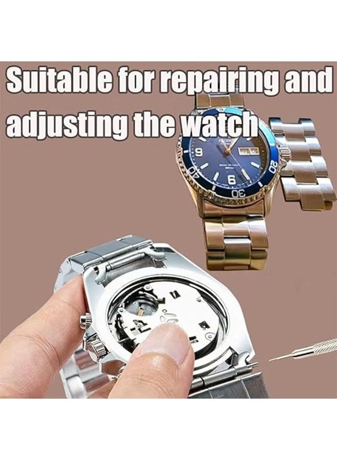 مجموعة أدوات إزالة وصلة الساعة، مجموعة أدوات تحديد حجم سوار الساعة، أداة إزالة دبوس الساعة لتعديل سوار الساعة واستبداله وتغيير حجمه، أداة إزالة وصلة الساعة مع دافع دبوس الساعة، دبابيس الساعة، مطرقة - Image 4