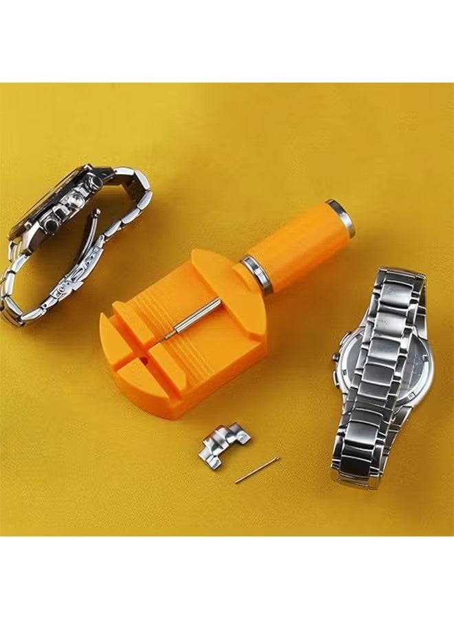 مجموعة أدوات إزالة وصلة الساعة، مجموعة أدوات تحديد حجم سوار الساعة، أداة إزالة دبوس الساعة لتعديل سوار الساعة واستبداله وتغيير حجمه، أداة إزالة وصلة الساعة مع دافع دبوس الساعة، دبابيس الساعة، مطرقة - Image 5