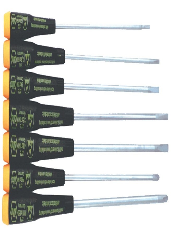 Wiha 27393 Slotted and Phillips Screwdriver Set with Precision ESD Safe Dissipative Handle, 7 Piece - Image 2
