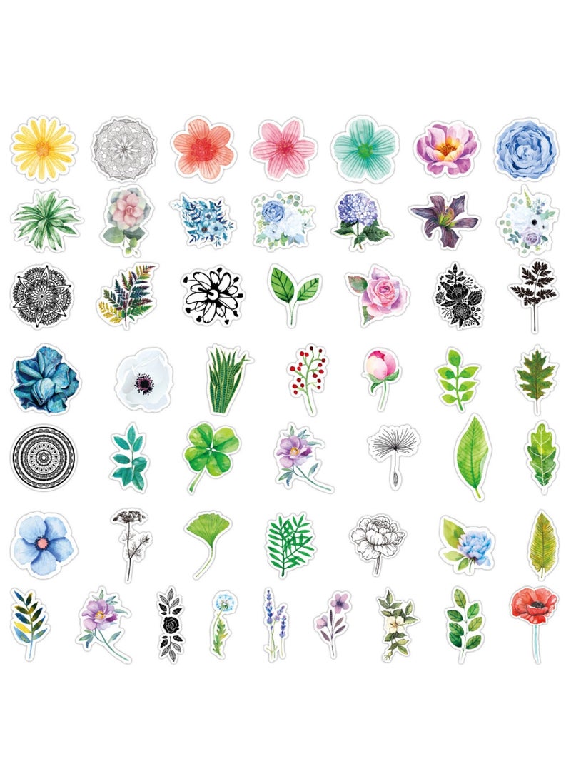 100pcs Flower Stickers Pack, Cute Aesthetic Decals for Water Bottle, Trendy, Waterproof Stickers for Laptop Scrapbooking Phone, Flower Gifts for Adults Women Teens Girls - Image 4