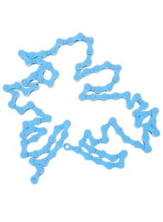 Single Speed Bicycle Chain Replacement 94 Links Sky Blue For Road And Mountain Bikes - Image 1
