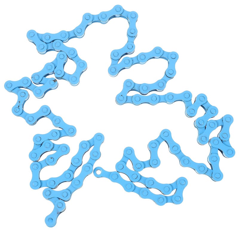Single Speed Bicycle Chain Replacement 94 Links Sky Blue For Road And Mountain Bikes - Image 2
