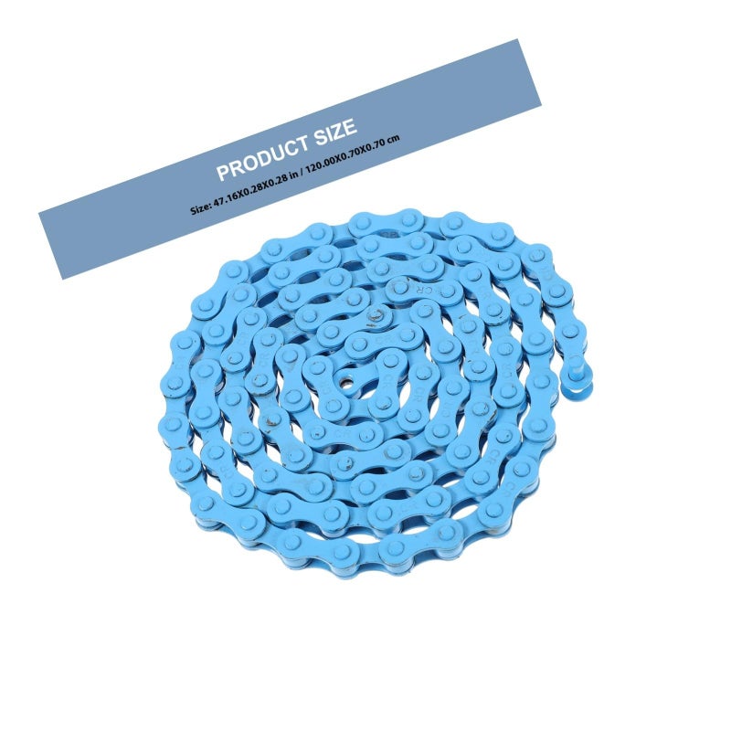 Single Speed Bicycle Chain Replacement 94 Links Sky Blue For Road And Mountain Bikes - Image 3
