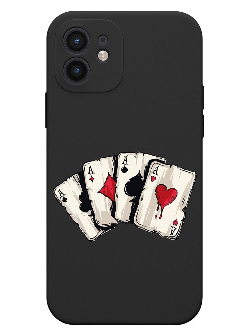 Theodor Protective Slim Fit Case Liquid Silicone Cover with Full Body Protection Anti-Scratch Shockproof Case For iPhone 12 Black  - Adobe copy - Image 1