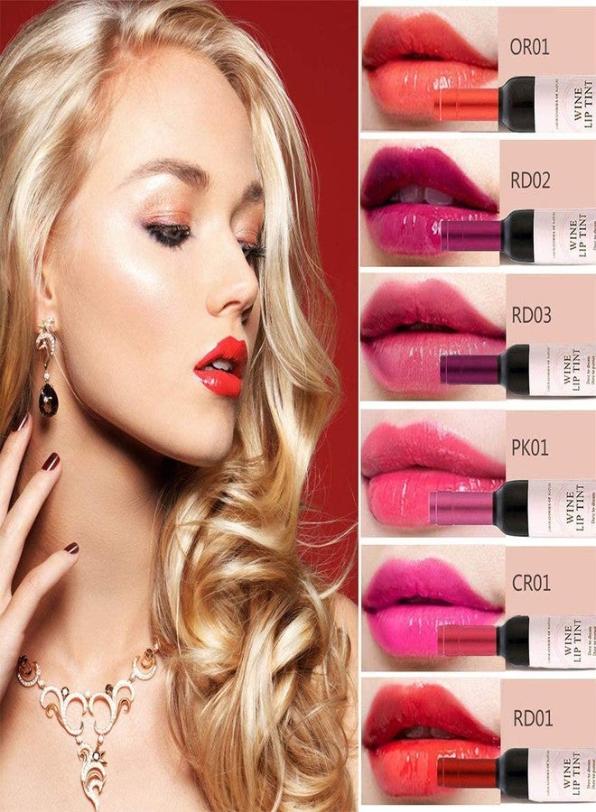 KlsyChry 6 Colors/Set Wine Lipstick Matte Long Lasting Waterproof Lip Tint Set Lip Gloss Lip Stain Wine Bottle Lipstick Liquid Lipgloss, Valentine's Day Gift Kit Ideas for Girlfriends, Women, Moms - Image 3