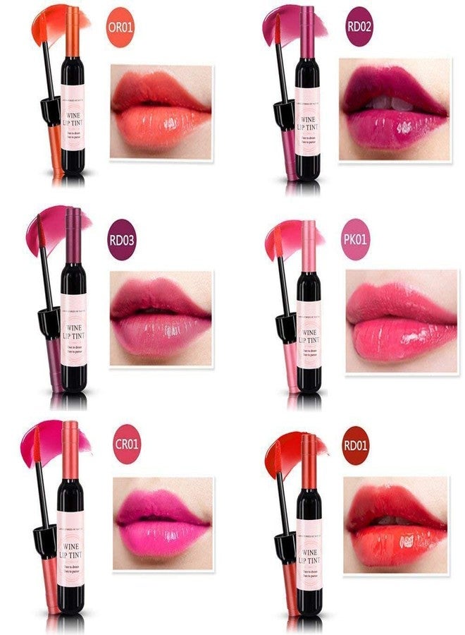 KlsyChry 6 Colors/Set Wine Lipstick Matte Long Lasting Waterproof Lip Tint Set Lip Gloss Lip Stain Wine Bottle Lipstick Liquid Lipgloss, Valentine's Day Gift Kit Ideas for Girlfriends, Women, Moms - Image 4