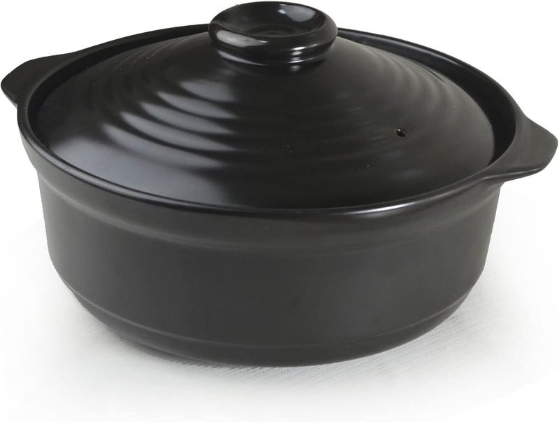 ZHCHSH Casserole Clay Pot Heatresistant Premium 100oz Ceramic Bowls Lid Cooking Soup Black Ceramics Lid - Image 2