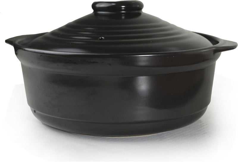 ZHCHSH Casserole Clay Pot Heatresistant Premium 100oz Ceramic Bowls Lid Cooking Soup Black Ceramics Lid - Image 3