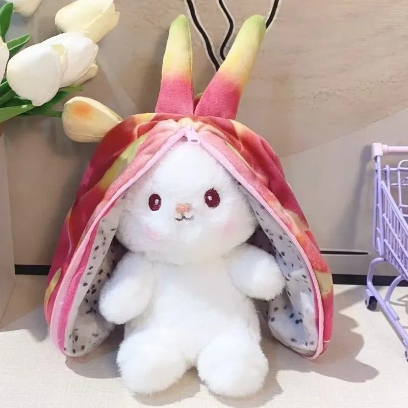 Y&D Creative Cute Fruit Transform Bunny Plush Doll Kids Gift Stuffed Strawberry Rabbit Carrot Rabbits Plush Toys - Image 1