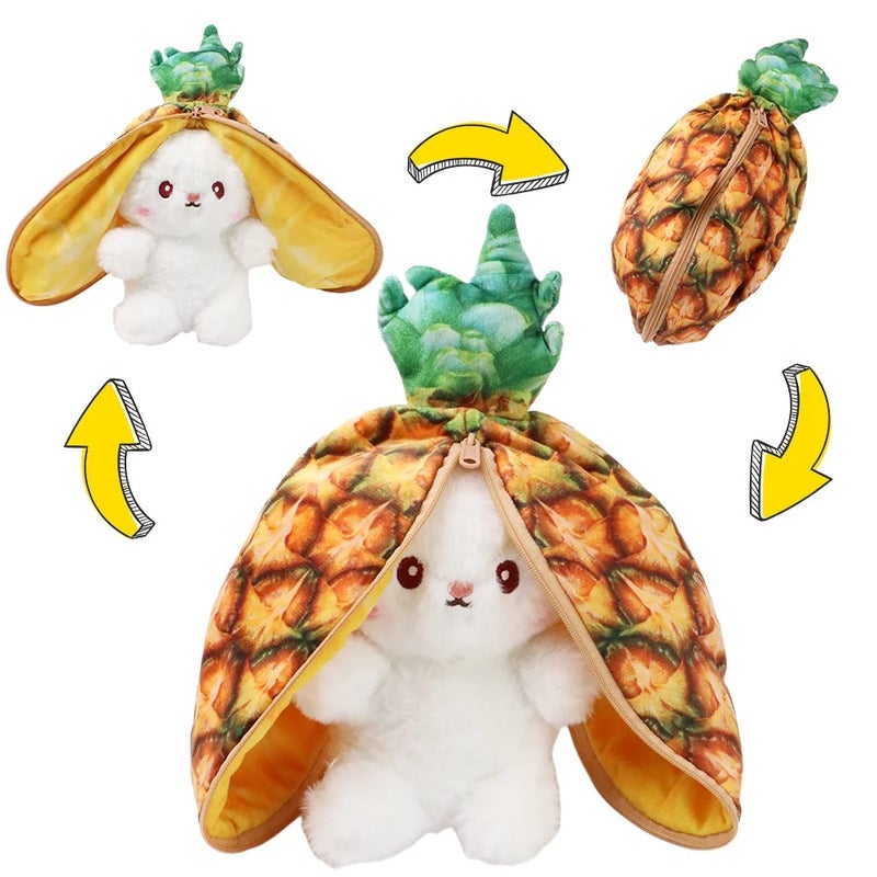 Y&D Creative Cute Fruit Transform Bunny Plush Doll Kids Gift Stuffed Strawberry Rabbit Carrot Rabbits Plush Toys - Image 5
