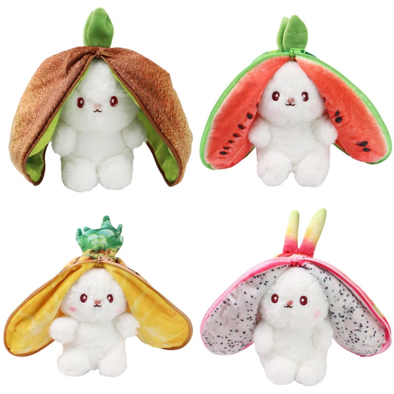 Y&D Creative Cute Fruit Transform Bunny Plush Doll Kids Gift Stuffed Strawberry Rabbit Carrot Rabbits Plush Toys - Image 2