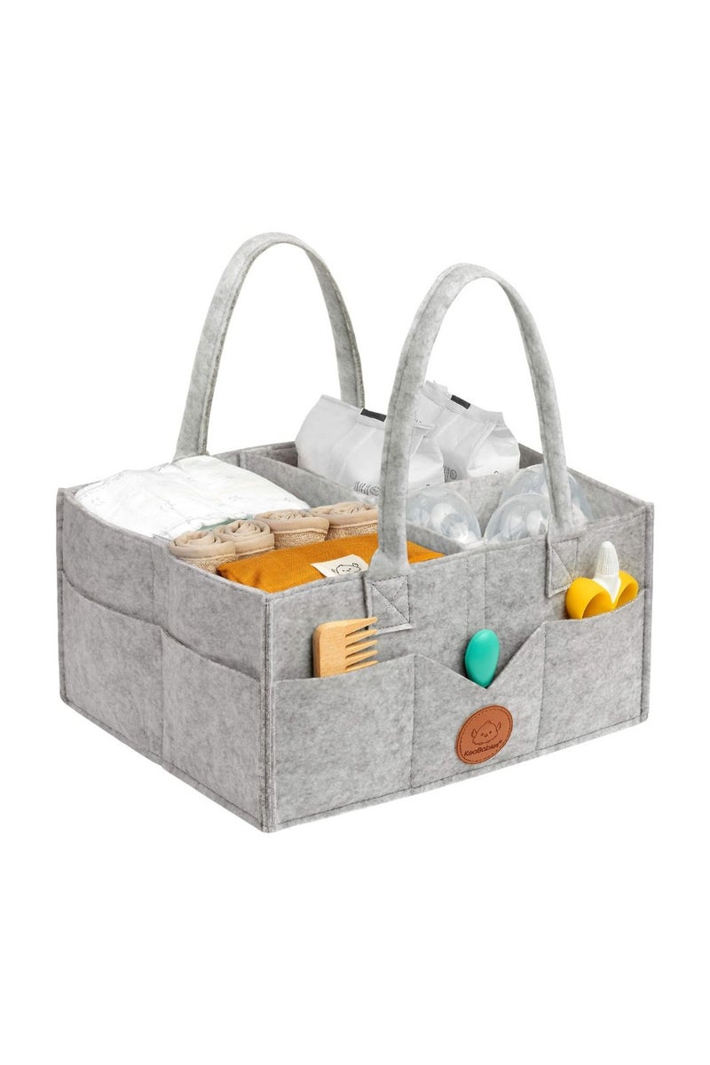 KeaBabies Original 2.0 Diaper Caddy (Classic Gray) - Image 1