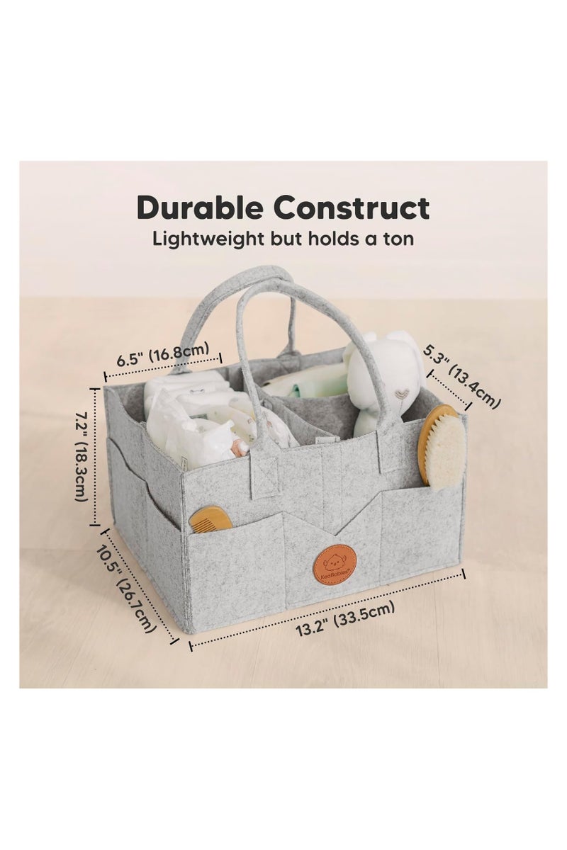 KeaBabies Original 2.0 Diaper Caddy (Classic Gray) - Image 2
