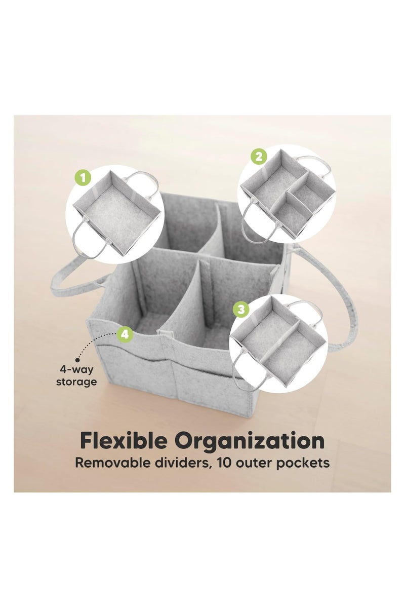 KeaBabies Original 2.0 Diaper Caddy (Classic Gray) - Image 3