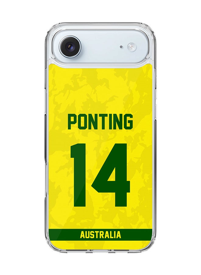 Stylizedd حافظة ماغسيف شفافة كلاسيكية لجهاز آيفون 17 إير، حافظة هجين ناعمة بحواف مرنة مضادة للسقوط TPU PC جل رقيقة شفافة [مصممة لجهاز آيفون 17 إير] - فريق أستراليا ركي بونتينغ، رقم القميص 14