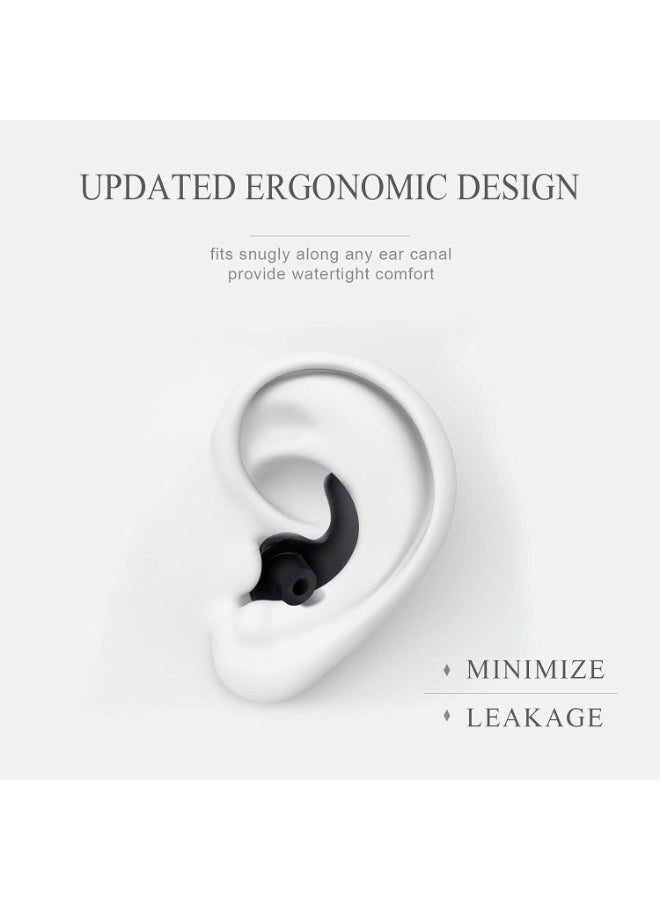 كينسو طقم من 3 قطع من سدادات أذن من السيليكون للسباحة ومشبك أنف للكبار من الجنسين ومقاومة للماء ومضادة للاختناق وسدادات أذن احترافية لمعدات السباحة مع صندوق تخزين - Image 3