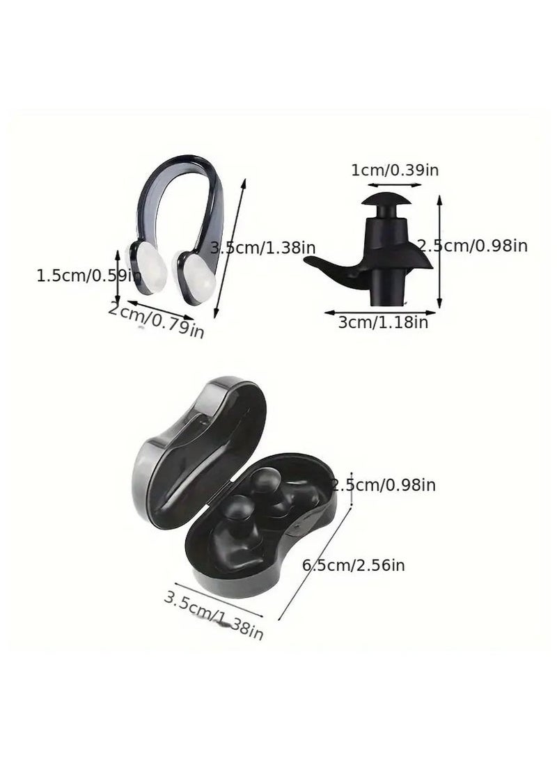 كينسو طقم من 3 قطع من سدادات أذن من السيليكون للسباحة ومشبك أنف للكبار من الجنسين ومقاومة للماء ومضادة للاختناق وسدادات أذن احترافية لمعدات السباحة مع صندوق تخزين - Image 2