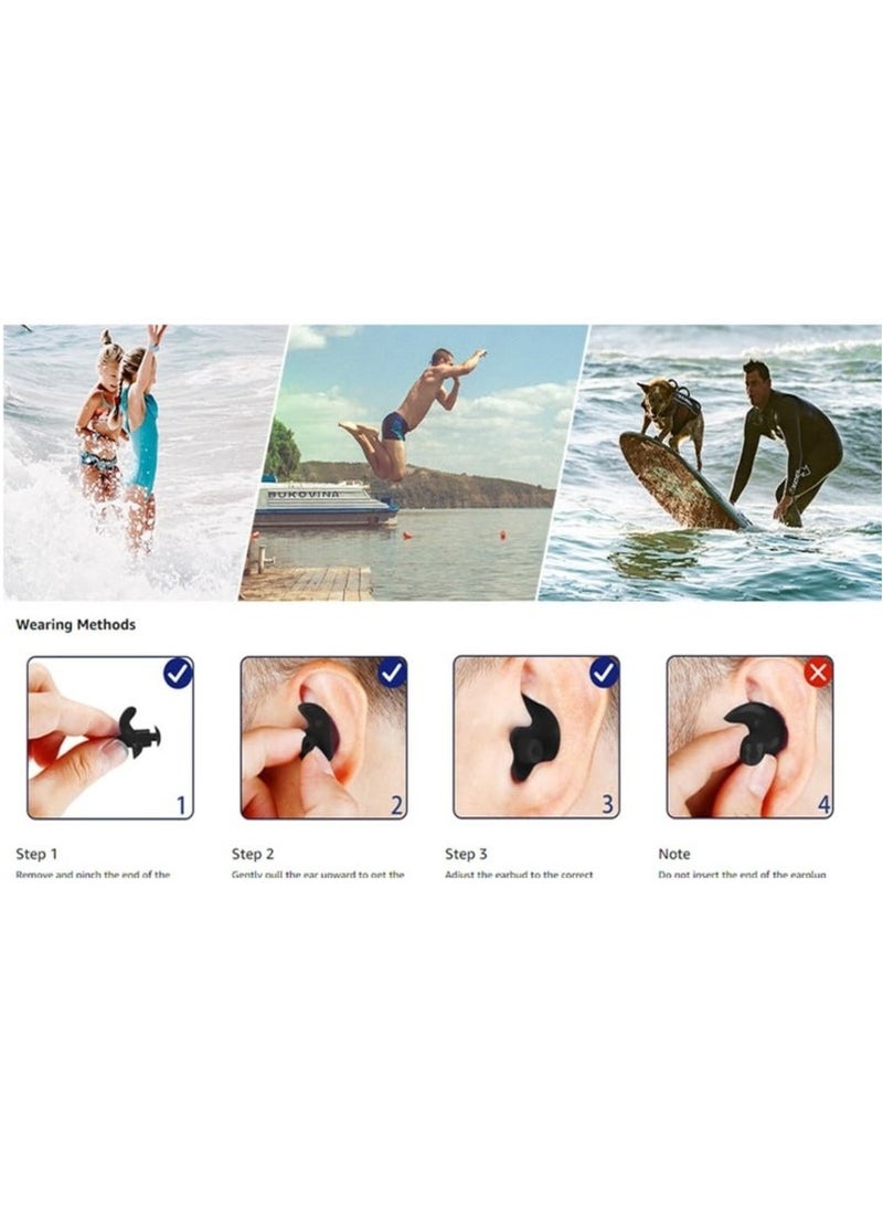 كينسو طقم من 3 قطع من سدادات أذن من السيليكون للسباحة ومشبك أنف للكبار من الجنسين ومقاومة للماء ومضادة للاختناق وسدادات أذن احترافية لمعدات السباحة مع صندوق تخزين - Image 5