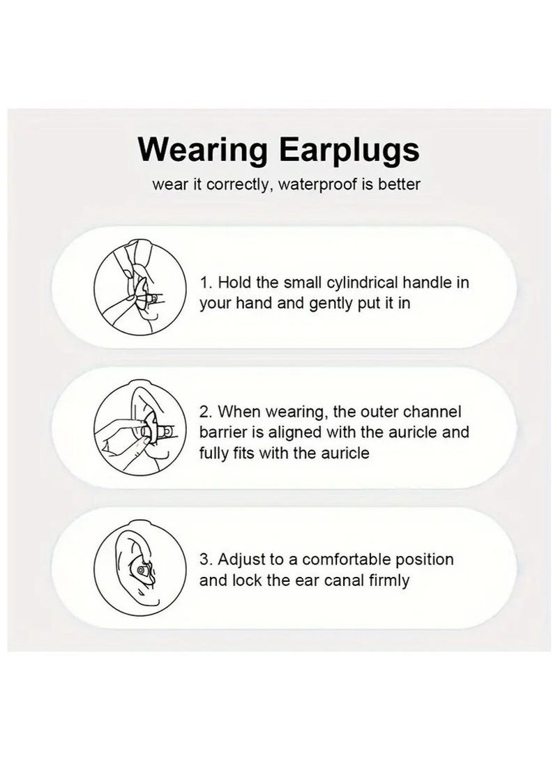 كينسو طقم من 3 قطع من سدادات أذن من السيليكون للسباحة ومشبك أنف للكبار من الجنسين ومقاومة للماء ومضادة للاختناق وسدادات أذن احترافية لمعدات السباحة مع صندوق تخزين - Image 4